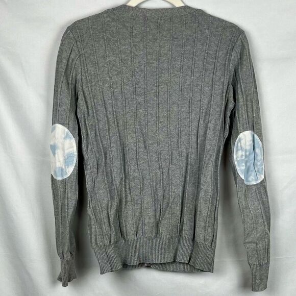 Bonage Gray Half Button Up Front Pockets Cardigan Sweater - Picture 4 of 9